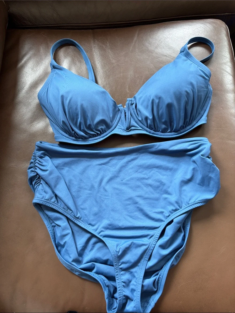 Anne Cole Slate Blue High-Waist Bikini Set 34DD/36D top and small bottom